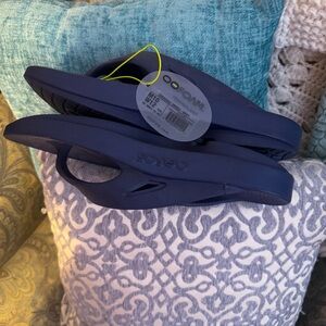 Oofos Navy Flip Flops